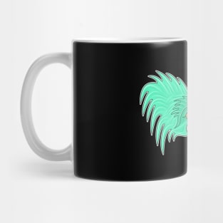 cute cyan papillon dog face Mug